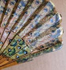 Antique Printed Hand Fan  Art Nouveau Peacock  Ca  1905-1920s
