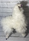 Alpaca White Fur Fluffy Animal Toy Figure Wire Body 16    Peru