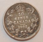 1902 H Canada 10 Cents Silver
