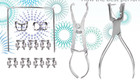 Hufriedy Rubber Dam Starter Kit With Frame Punch Clamps Dental Instruments 12pcs