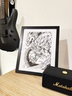 Hand Drawn  not A Print  Dragon Ball Super Saiyan   Dragon Anime Ink Drawing