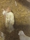 Vintage Hand Crafted 6-pc Nativity Set Porcelain Figures With Stable