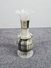 Hand Carved Marbled Onyx 6  Stone Bud Vase