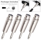 3pin Xlr Female To 1 4  6 35mm Mono Male Plug Audio Cable Mic Adapter 4 Pack