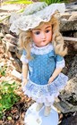 Antique Bisque Head Doll 23  Handwerck Jointed Compo Body Blue Glass Eyes