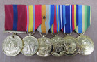 Group Of Genuine U s  Marine Corps Anodized Mounted Medals And Matching Ribbons