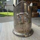 Vintage Champagne Wine Chiller Ice Bucket Silver Plated Lion Coat Of Arms Shield