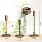 Rustic Cast Iron Taper Candle Holder - Set Of 3 Vintage Antique Brass 