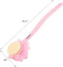Tbestmax Loofah Back Scrubber Long Handle Shower Body Brush With Soft Mesh Spong
