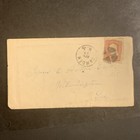 3 3273 1868 Camden Nj Fancy Cancel Cross Letter To Wilmington De Civil War Era