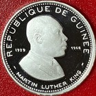 Shifting Error  1970 Guinea 100 Francs  999 Silver Proof Martin Luther King Mlk