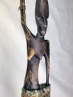 15  African Tribal Woman Hand Carved Wood   Beads Art Sculpture Figurine Decor