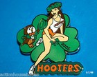 New Hooters Restaurant Happy St  Patrick s Patty  S Day Girl 4-leaf Clover Pin