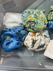 Charlie Banana Lot 8 Reusable Cloth Diapers One Size Multicolor   16 Inserts
