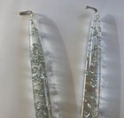   Set Of 2   Lucite Clear Taper Candles With Silver Flecks Mcm   11 5    Tall  