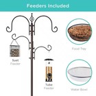 Complete Bird Feeder Set With Bronze Metal Stand Suet Water Bowl Tube And Tray