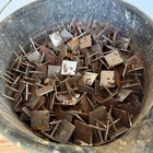 30 Vintage 1  Roofing Tacks W square Washers-1950s   70s-steel Cap Nails     Rustic