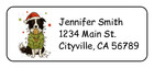 Border Collie Dog Christmas Personalized Holiday Address Labels Stickers Tags