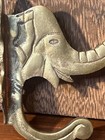 Vtg  Brass Figural Elephant Coat Hook Or Wall Plant Hanger Stamped India