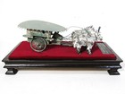 Vintage Chinese Terracotta Bronze Chariot   Horses Model With Protective Case