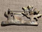 Vintage Mexico 925 Sterling Silver Adobe House With Cactus Brooch Pin