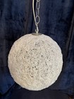 Swag Lamp Spaghetti Spun Lucite Acrylic White Light Mid Century Hanging 12  D