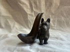Vintage Very Heavy Metal Pipe Holder Scottie Scotty Standing Next To Holder Part