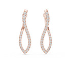 14k Yellow Gold Twisted Infinity Lab Grown Diamond Hoop Earrings