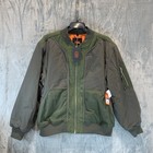 Bass Outdoor Men s Bomber Jacket Xl Military Green Mixed Fabric Stetch Cotton