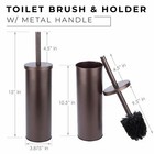 Sleek Toilet Brush And Holder With Metal Handle - Bronze