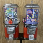 2 Chrome Red Rhino Vending  50 Toy  25 Gumball Vending Machine Set   Stand  Key