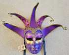 Purple La Maschera Del Galeone Wall Hanging Mardi Gras Mask  Italy  Hand Painted