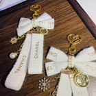 Chanel Novelty Charm Gold Lucky Bow Keychain Gift New Key Chain