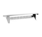 12  X 48  Stainless Steel Wall Pot Pan Rack Shelf 18 Hooks Commercial Kitchen