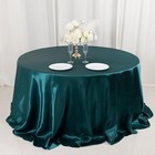 132  Peacock Teal Satin Round Tablecloth Wedding Party Table Linens Party