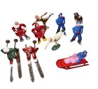 Vtg Barclay Winter Wonderland Figures Lead Skiers Skaters Sled Lot Of 10 Read