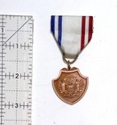 Vintage Wwi Bronze Medal With Ribbon - Usa Collectible Historical Memorabilia