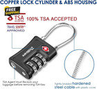 2 Pack Tsa Approved Luggage Locks  Combination Travel Cable Padlock  3-digit
