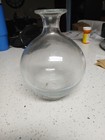 Clear Glass Round Striped Art Vase Modern Glossy Decorative Freestanding