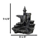 Medieval Stonewall Castle Fortress On Rock Steppes Display Stand W  Led Figurine