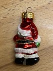 Mercury Glass Miniature Santa Christmas Ornament Feather Tree 1 3 4  F
