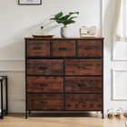 Olixis 9 Drawer Dresser Fabric Storage Chest With Metal Frame Wood Top Bedroom