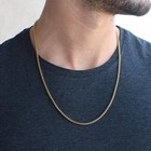 Men s Fashion Jewelry Minimalist Gold Or Silver 5mm Box Chain Necklace 1-320