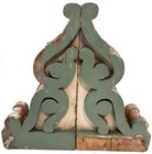     pair Architectural Salvage Wood Corbels Ornate Gothic Shelf Bracket Distressed