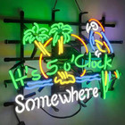 Us Stock It s 5 O clock Somewhere 20 x16  Neon Sign Beer Bar Club Gift Light Sy