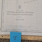 1941 U s  Coast Guard Geodetic Survey Maps Hawaii Channels Charts Depths Art