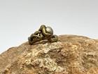Vintage Mixed Metal Sculptural Ring Size 6 5  Silver Tone   Brass Modernist Art