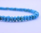 Genuine 6mm Sky Blue Kingman Turquoise Rondelle Beaded Modern Unisex Necklace