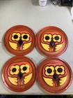 Vintage Lucite Owl Coasters Set Of 4 With Stand