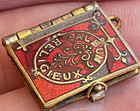 Rare Antique French Victorian Enamel Miniature Charm Saints Book Album Religieux
